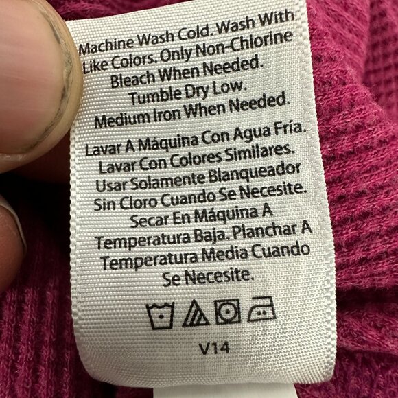 Terra and Sky Womens 2X Purple Long Sleeve V Neck Henley Top - Picture 5 of 5